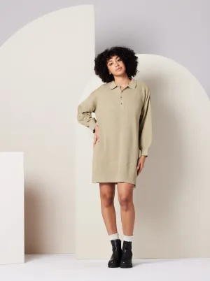 Happy Core Craft Soul Griffin Sweater Dress - Khaki Green
