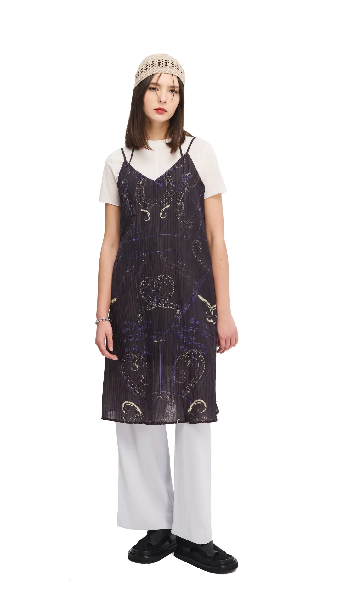 French Curve Ruler Placement Print Slip Dress NonSlipTrims Self Love