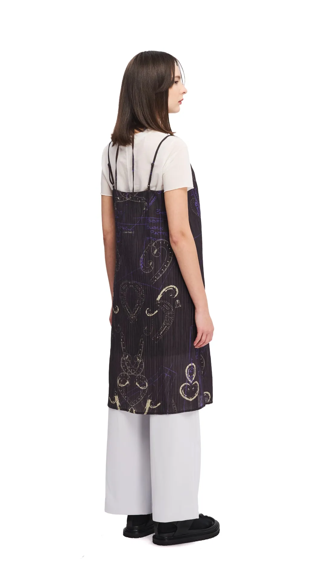 TearResistant French Curve Ruler Placement Print Slip Dress