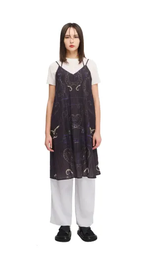 French Curve Ruler Placement Print Slip Dress Utility Mode Hope Fit