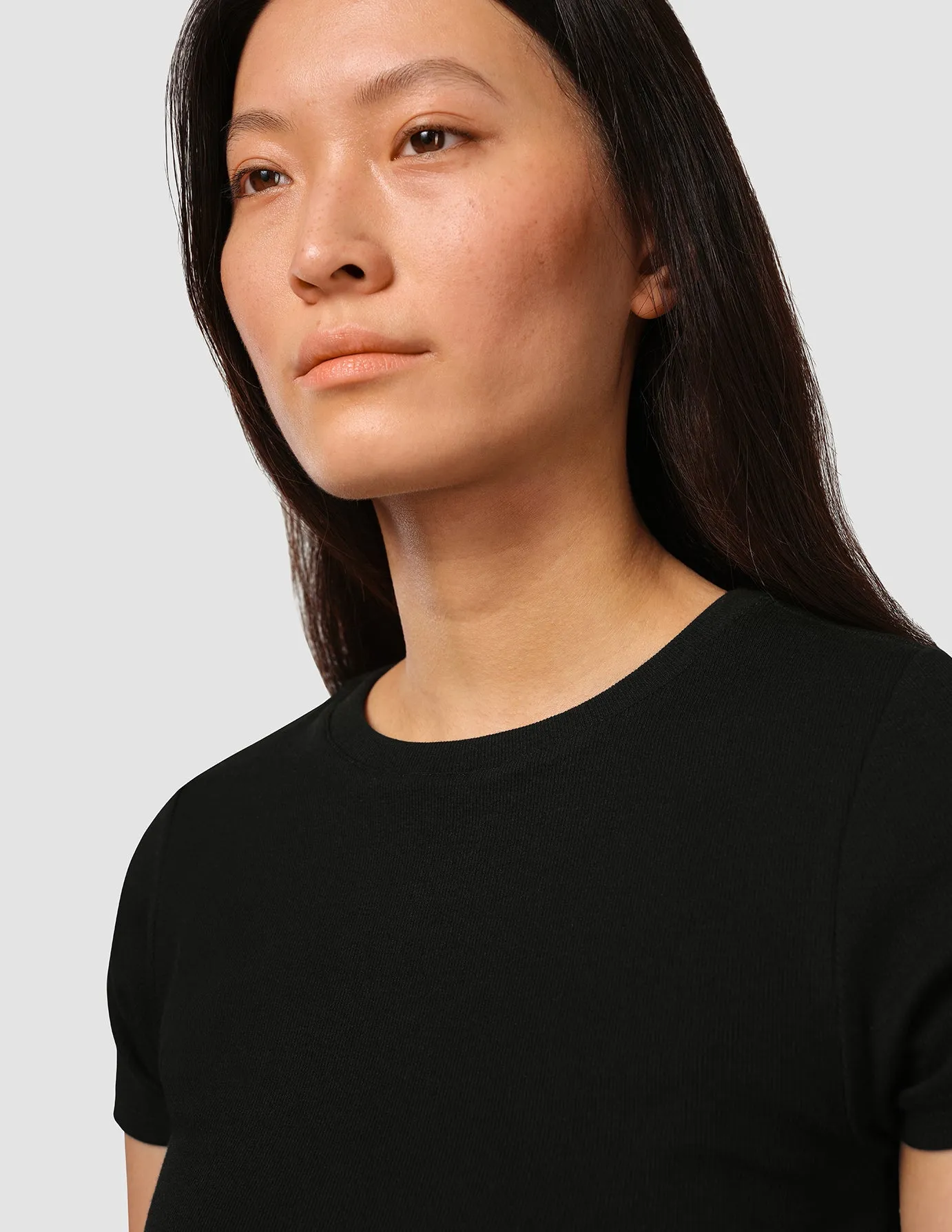 Reflective accents EcoFriendly Textiles Rib T-Shirt Black