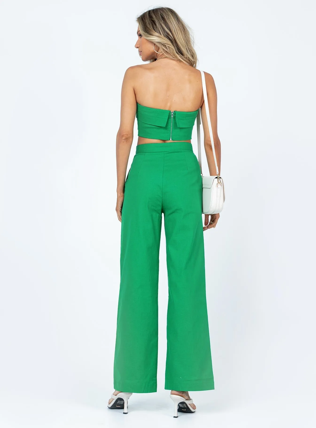 Ribbed Neckline ZipClosure Aiden Set Green