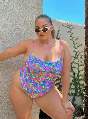 Jessie One Piece Blue Multi Curve Rash Free Design