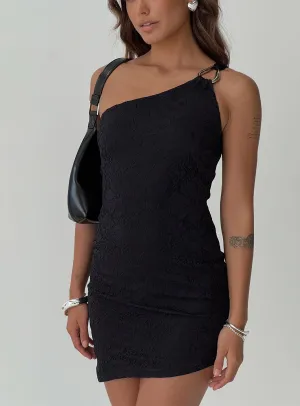 Foldable Design Toomba Lace Mini Dress Black