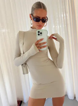 Elysium Long Sleeve Turtleneck Dress Bone Shine Rush