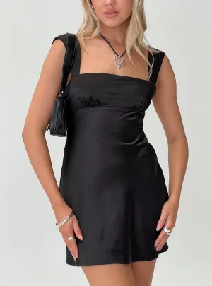 Radioactive Bias Cut Mini Black Dress Unlined Versions elegant design