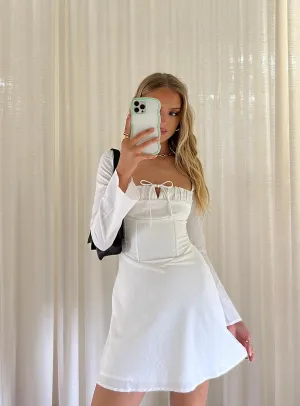 Weighted Hem Technology Aalyah Corset Mini Dress White