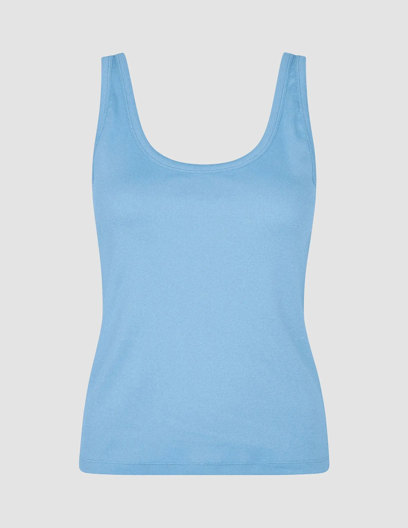 New Day Chic Edge Women's Rib Tank Top Blissful Blue