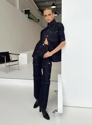Whitaker Cargo Jeans Dark Denim Cool Outfit