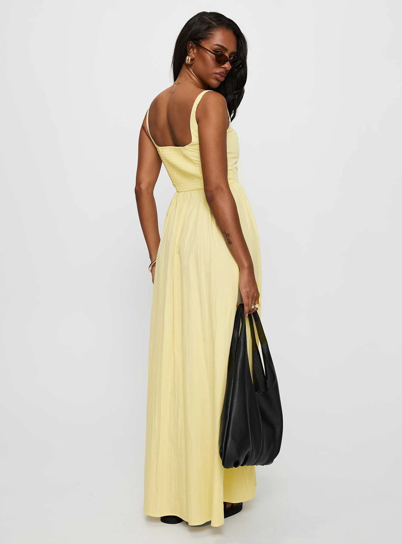 Cartmel Maxi Dress Lemon Drift Sand Bright and airy maxi