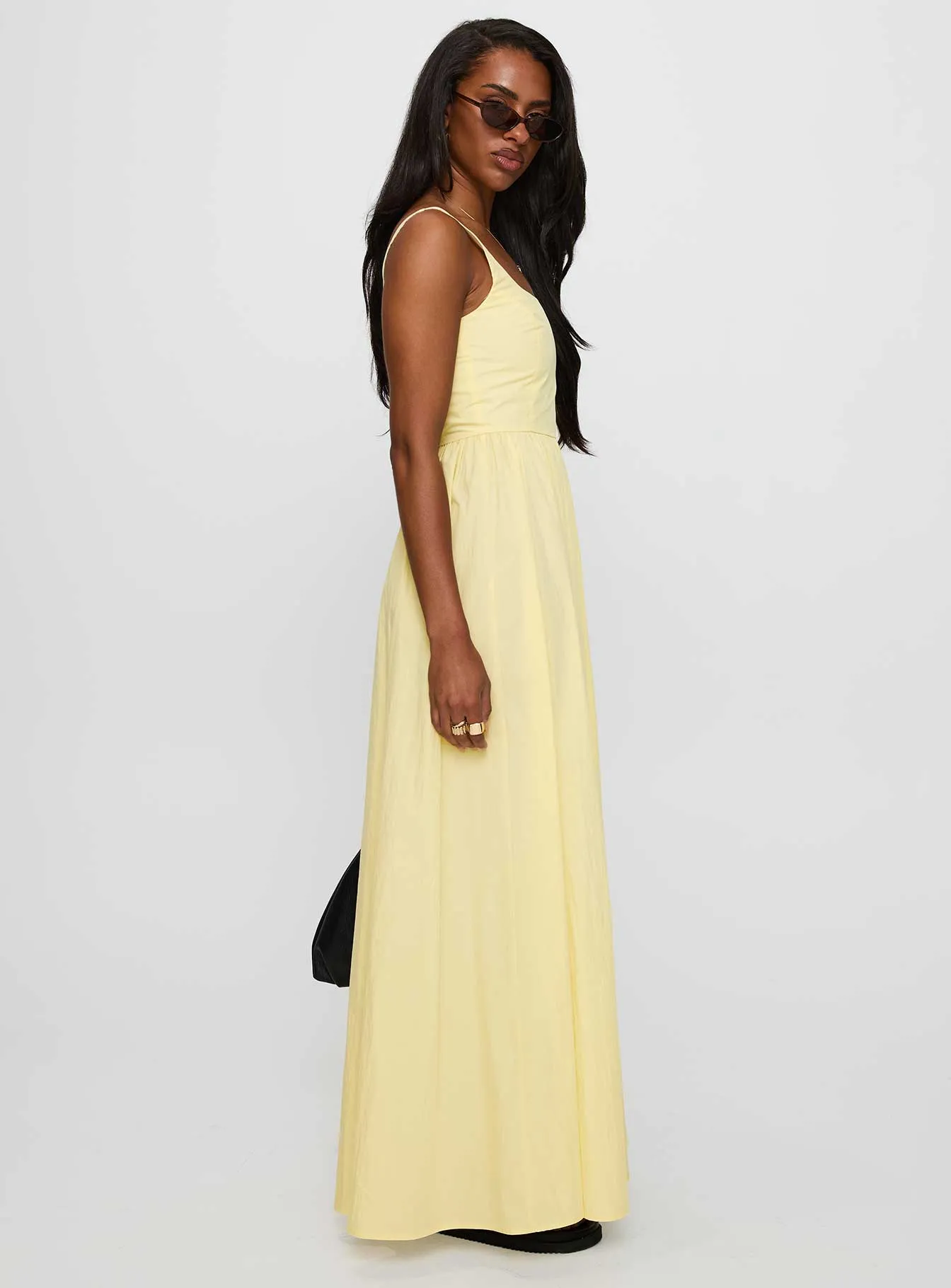 Winter Light Wedding guest Cartmel Maxi Dress Lemon