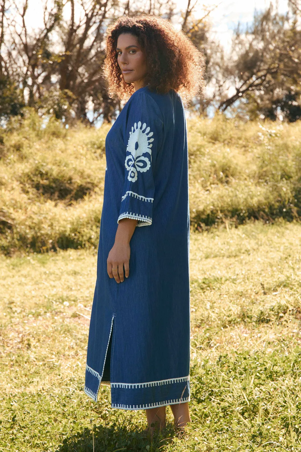 Breathable fabric Sofia Bell Sleeve Dress in Quebec