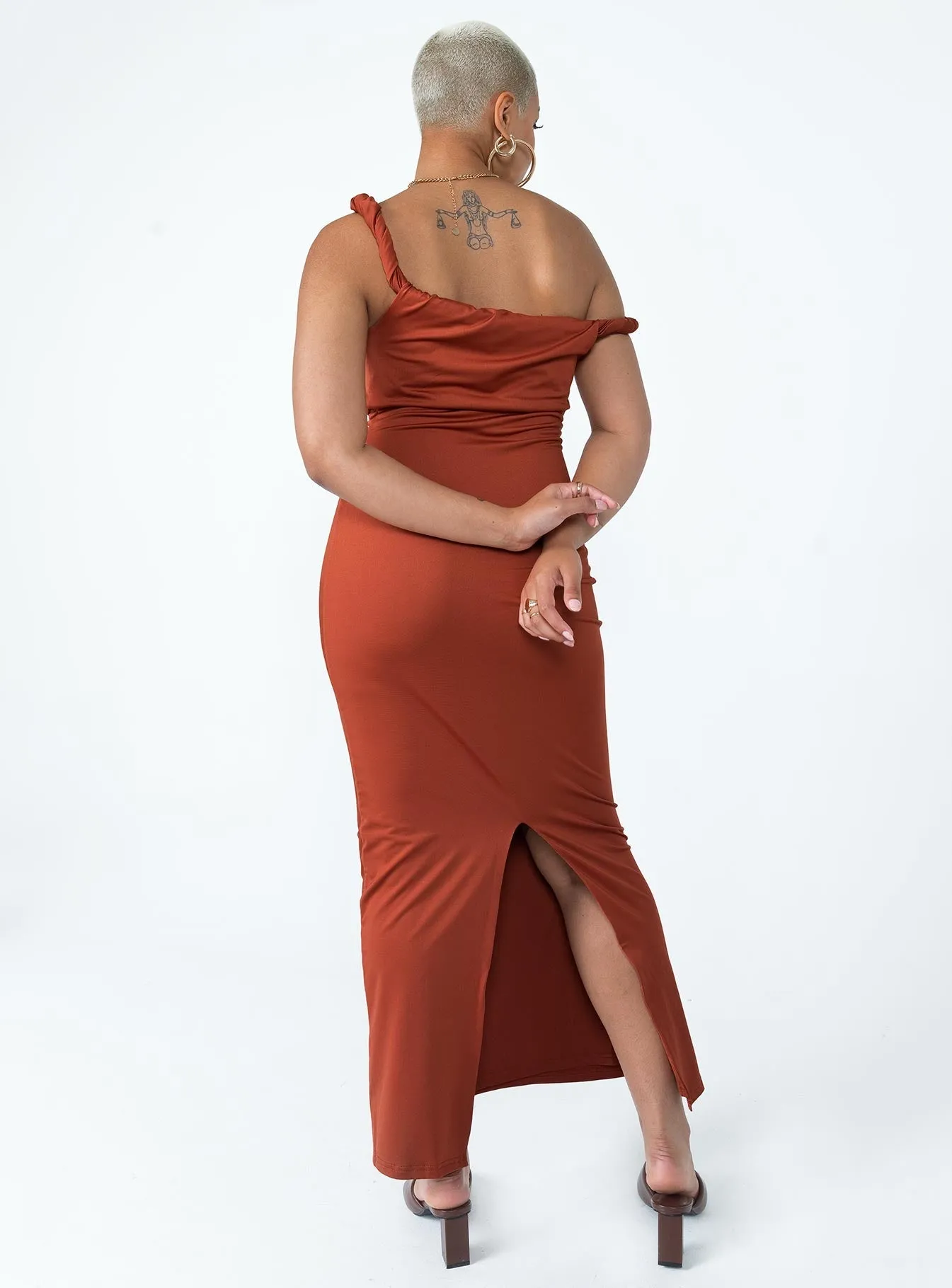 Danyon Midi Dress Burgundy Turquoise Glow