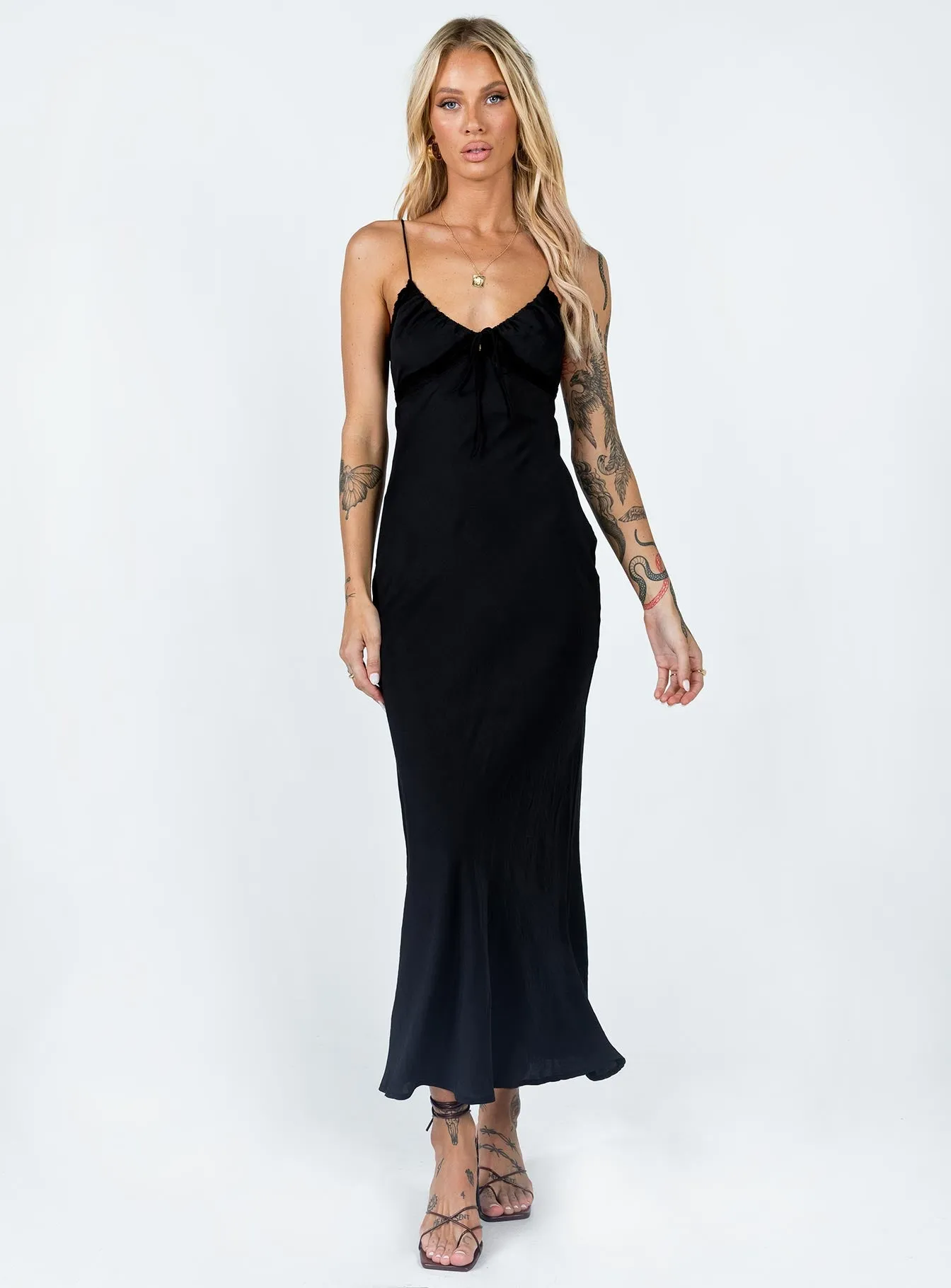 Emily Maxi Dress Black Classic long dress Muslin Glow