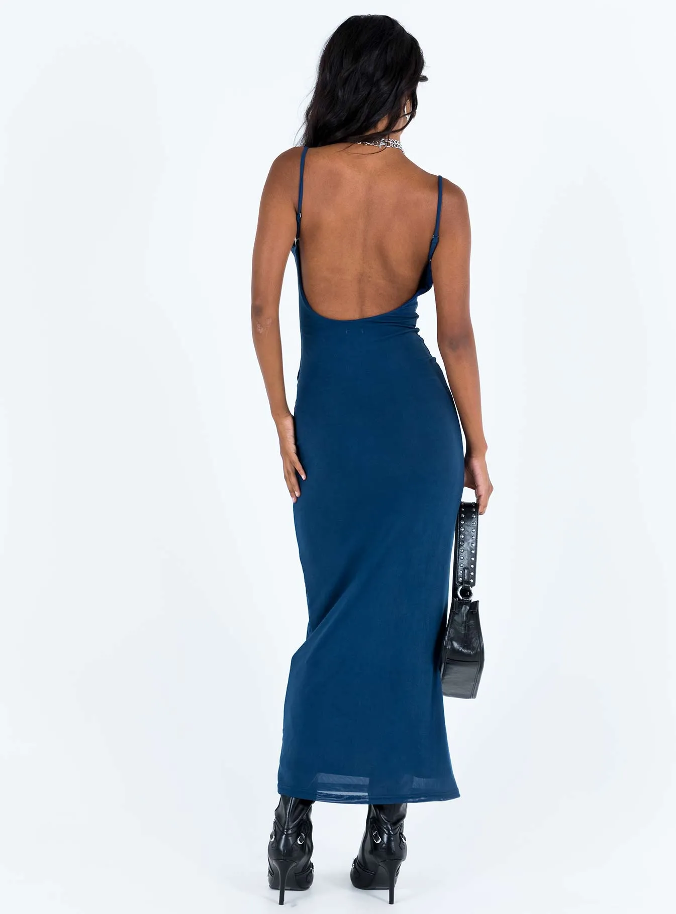 Court Path Lace Panel Knox Maxi Dress Navy