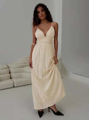 Maysen Maxi Dress Cream Rock Shore