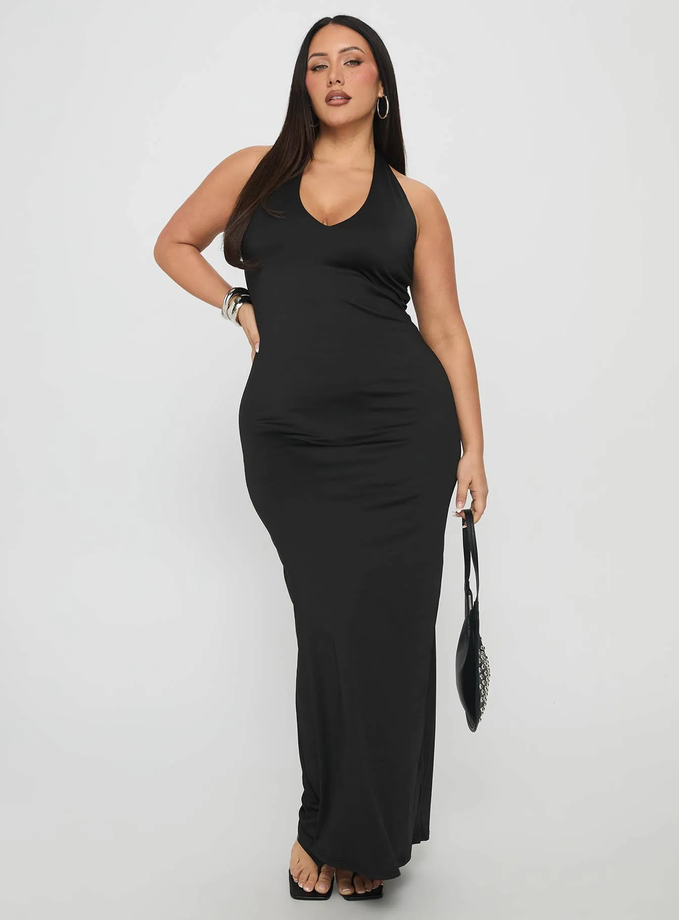 Spicy Maxi Dress Black Curve Tropical Path Rural Path