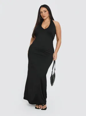Canal Side Spicy Maxi Dress Black Curve