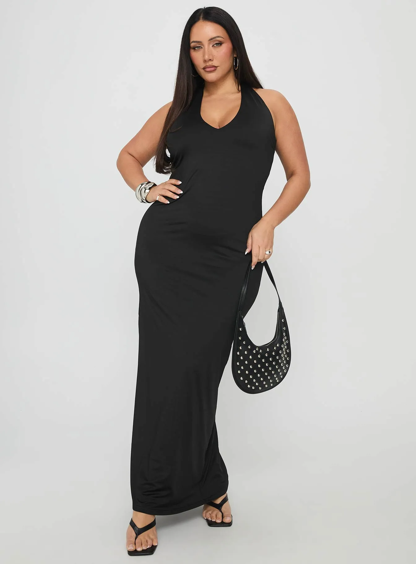 Spicy Maxi Dress Black Curve Vibrant evening maxi