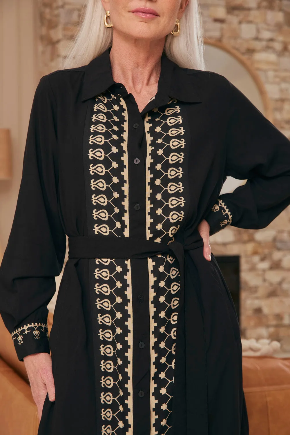 Smart Chic Style Abbey Shirt Dress in Baroque