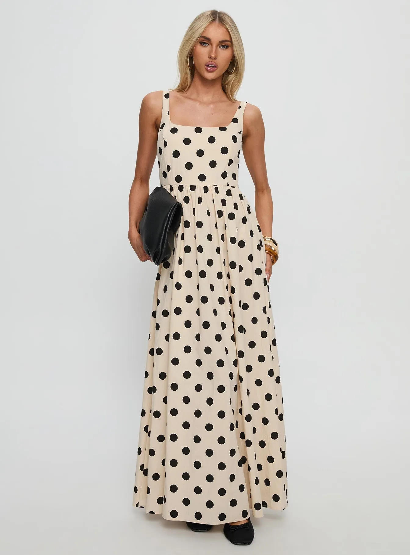 Pine Path Cartmel Maxi Dress Cream / Polka Dot