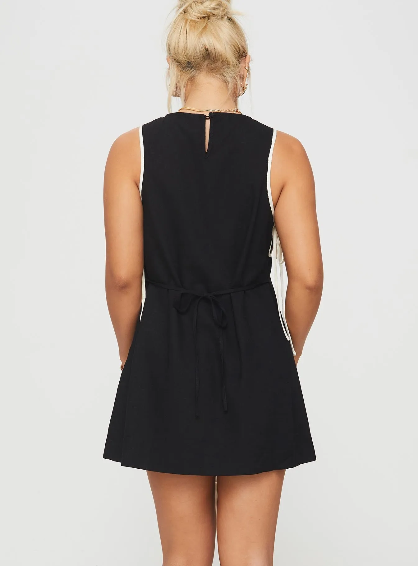 Glow Light Summer Wear Boxay Mini Dress Black