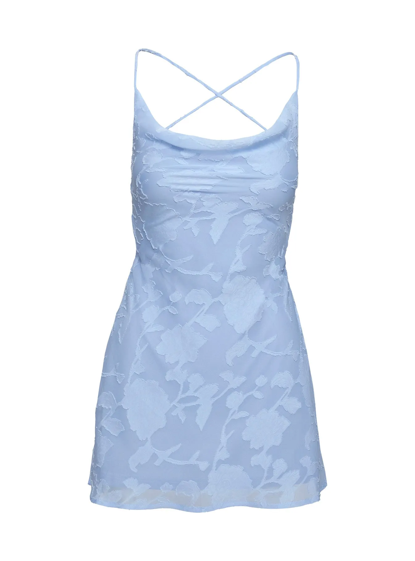 Celena Mini Dress Light Blue Burnout Petite City Cool