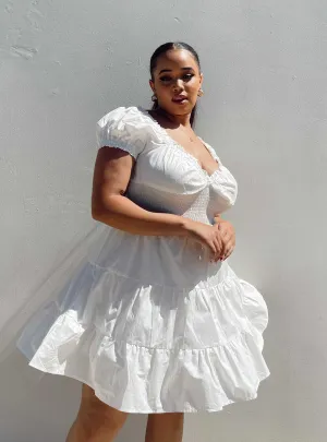 Tear Resistant Weave Scene Mode Daniela Mini Dress White Curve