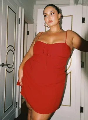 Dare Devil Mini Dress Red Curve Date Ready Smooth inner lining