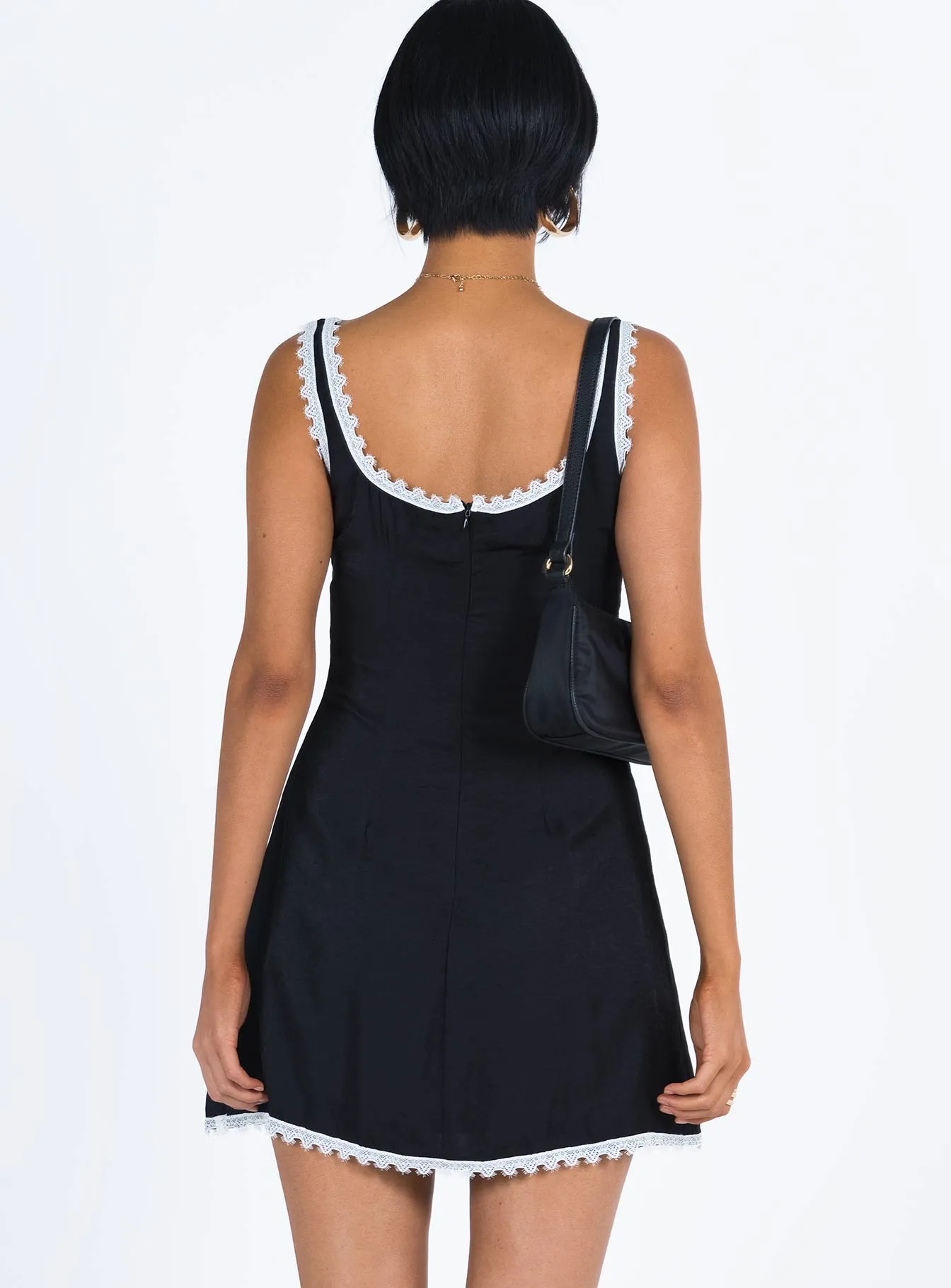 Fyfe Mini Dress Dusty Black Easy Care Cozy Comfort