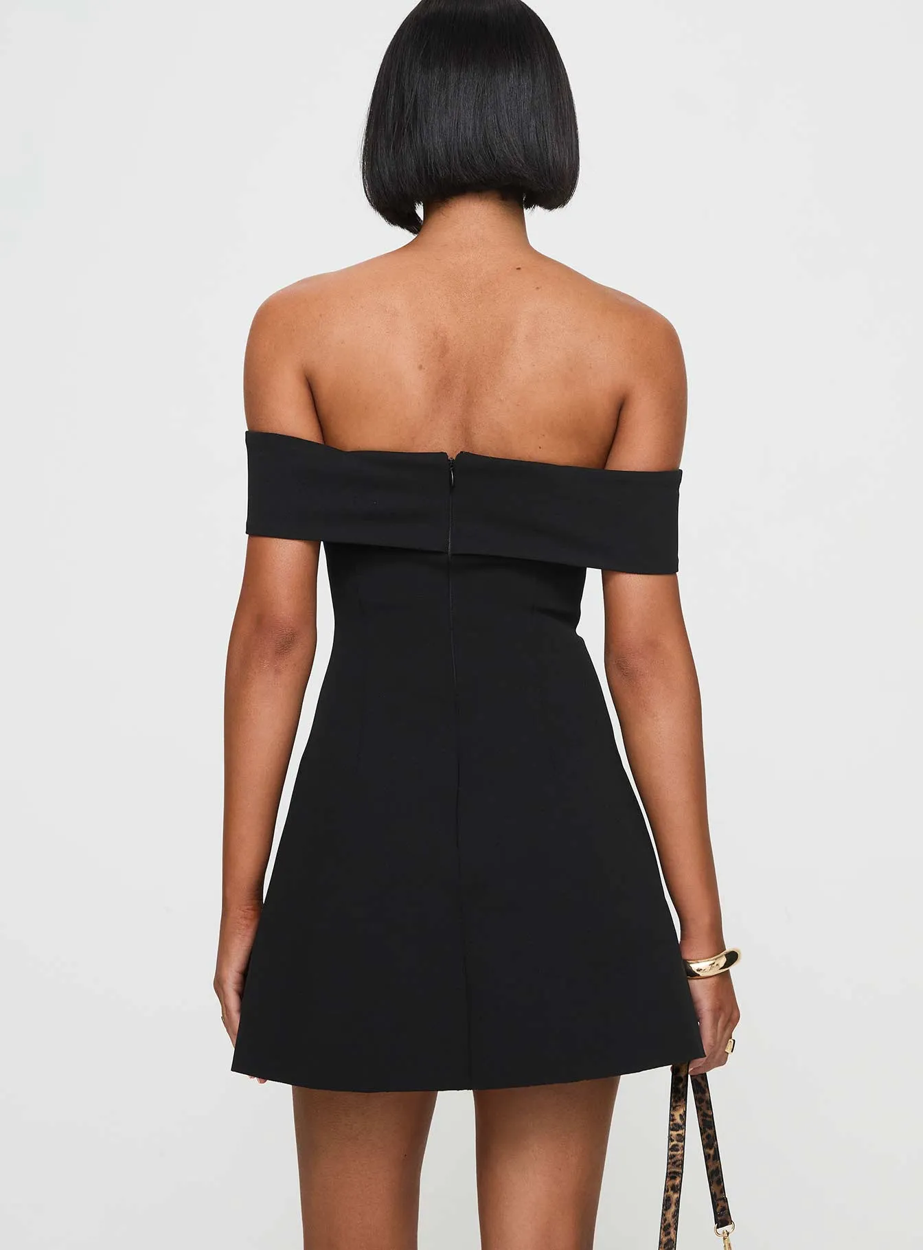 Lanes Off The Shoulder Mini Dress Black Summer Wear Floral Prints Wear