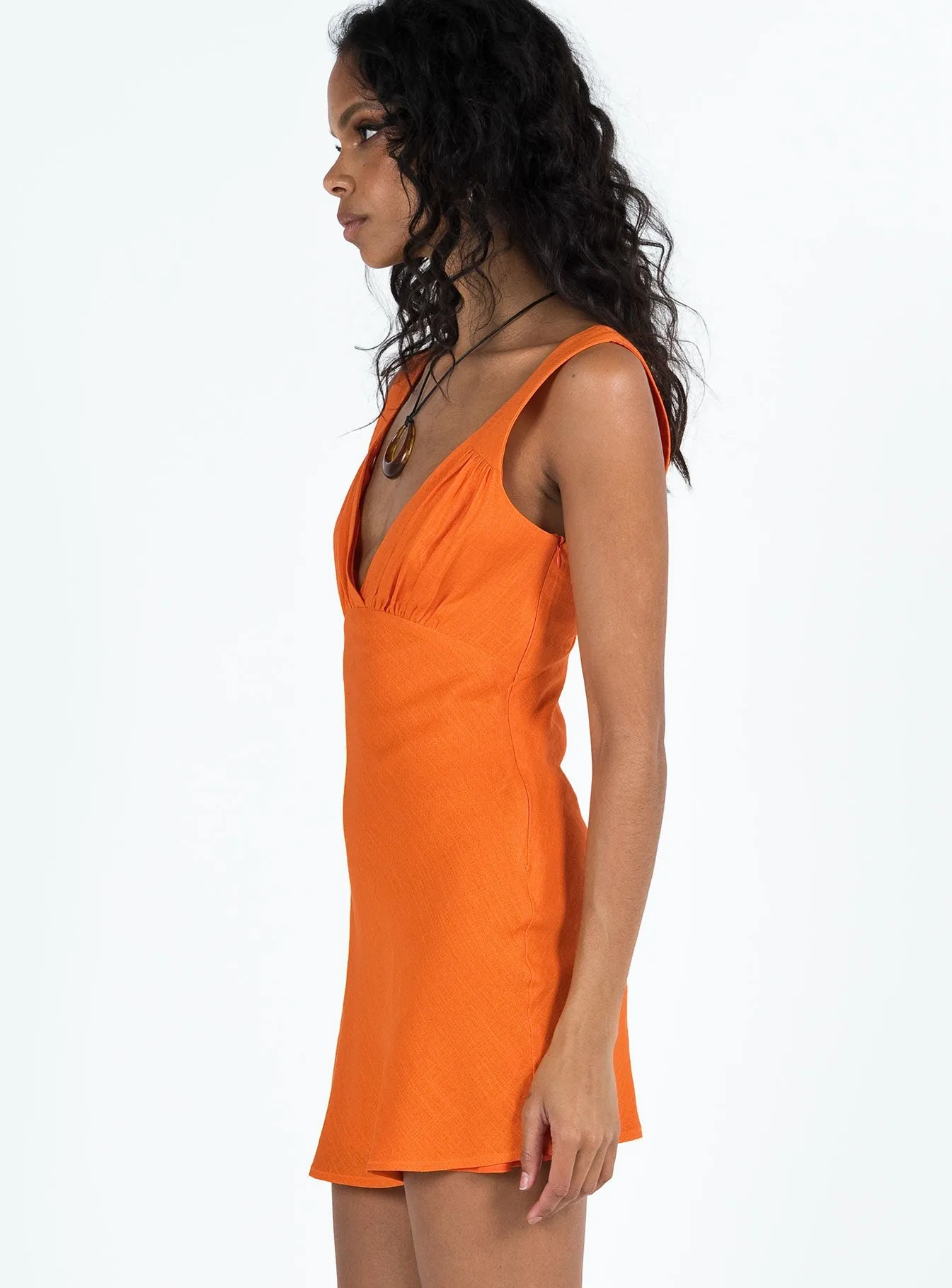 Lisha Mini Dress Orange Pop Look