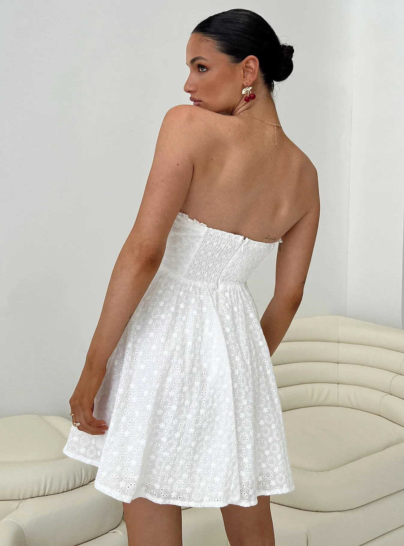 Nataria Strapless Mini Dress White Glow Fresh