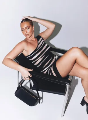 Night Life Mini Dress Black/ White Heat Glow Hot Glow