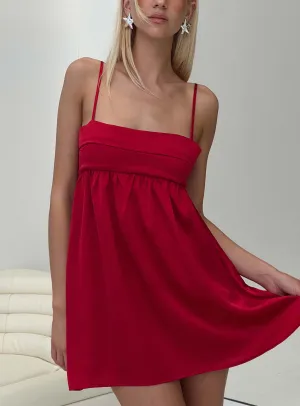 Ortega Mini Dress Red Youthful Vibe