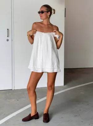 Summerland Broiderie Mini Dress White No Ride Up Trend Edge