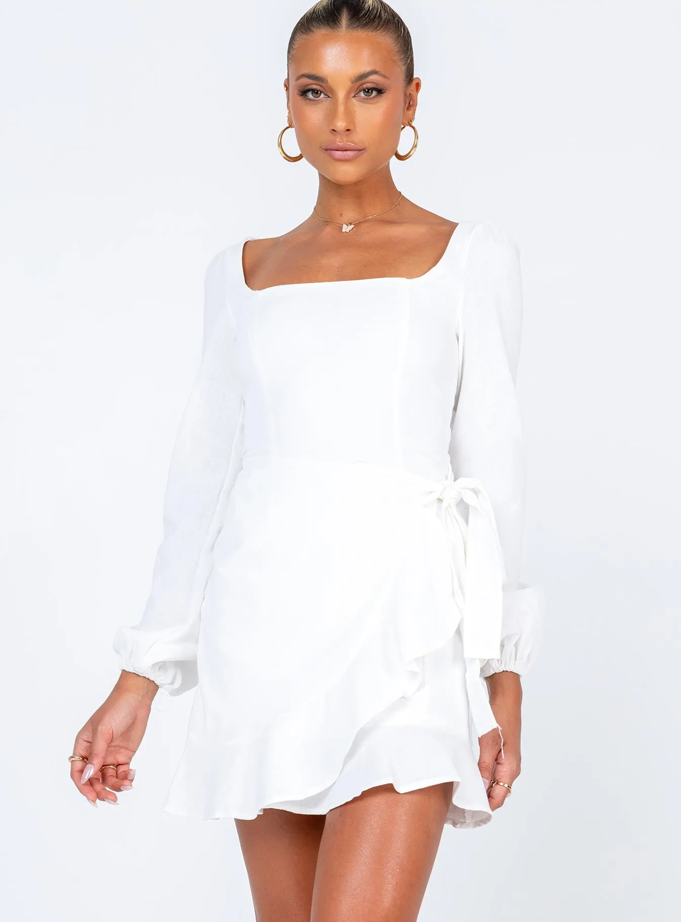 The Villa Mini Dress White Shine Light