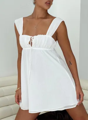 Roll Up Sleeve Adaptation Pop Star Mooney Mini Dress White