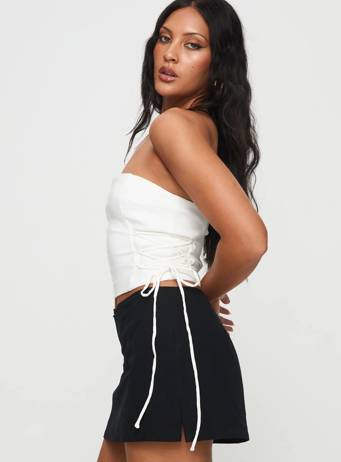 NoTagLabel TurtleneckDesign Poppet Strapless Top White