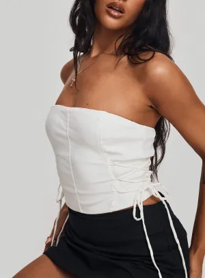 Poppet Strapless Top White MultipanelLayout