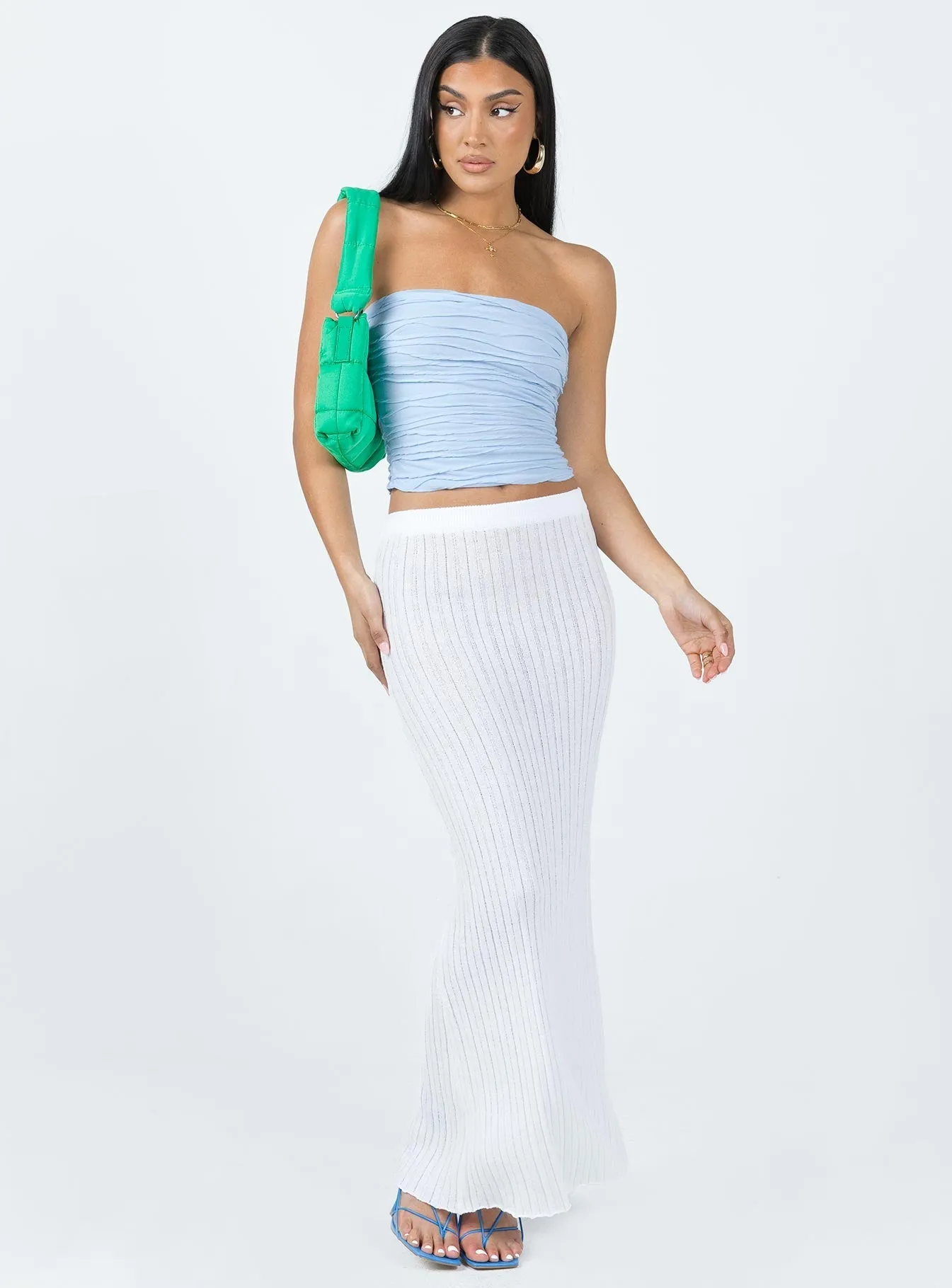 EasyCare Fabric Cecile Strapless Top Blue
