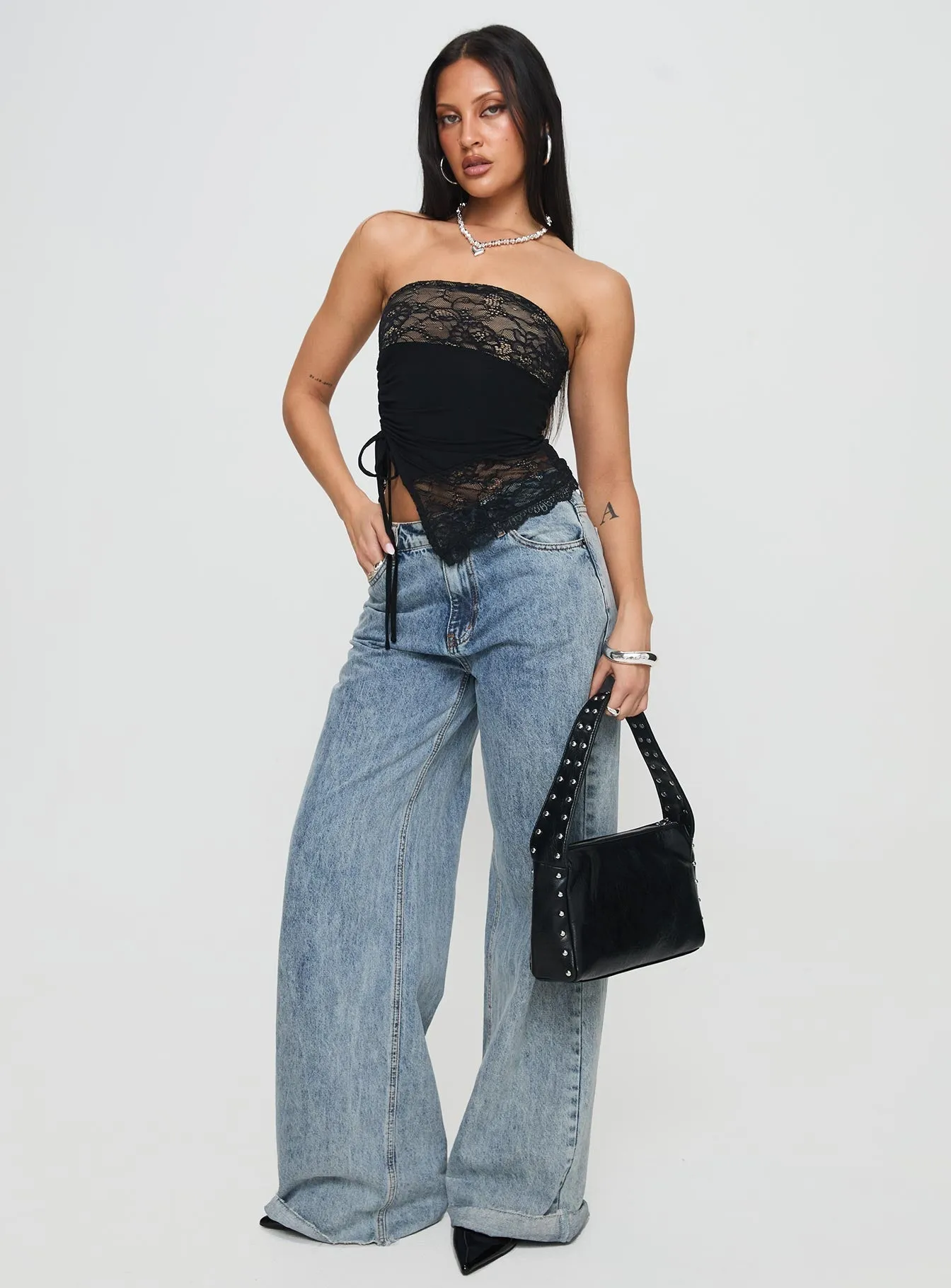 Chianti Strapless Top Black Quick Release Fastener Daily Wear