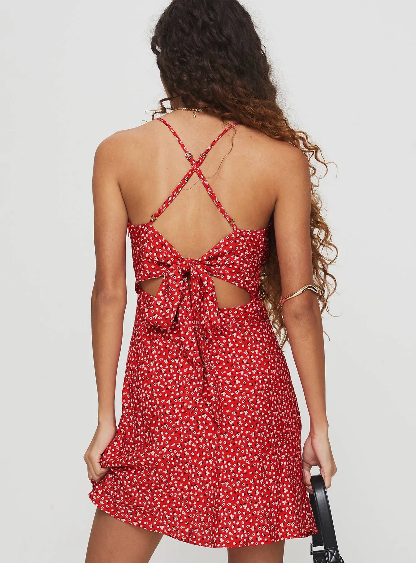 Airy Vibe Hot Star Kasandra Mini Dress Red / Floral