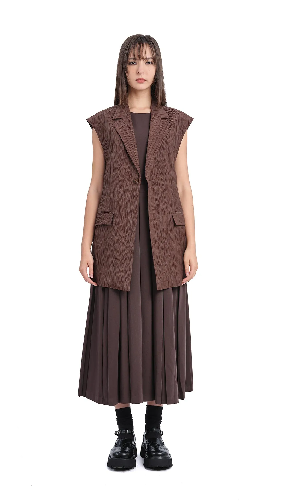 Pleated Cut-out Dress Evening Chic