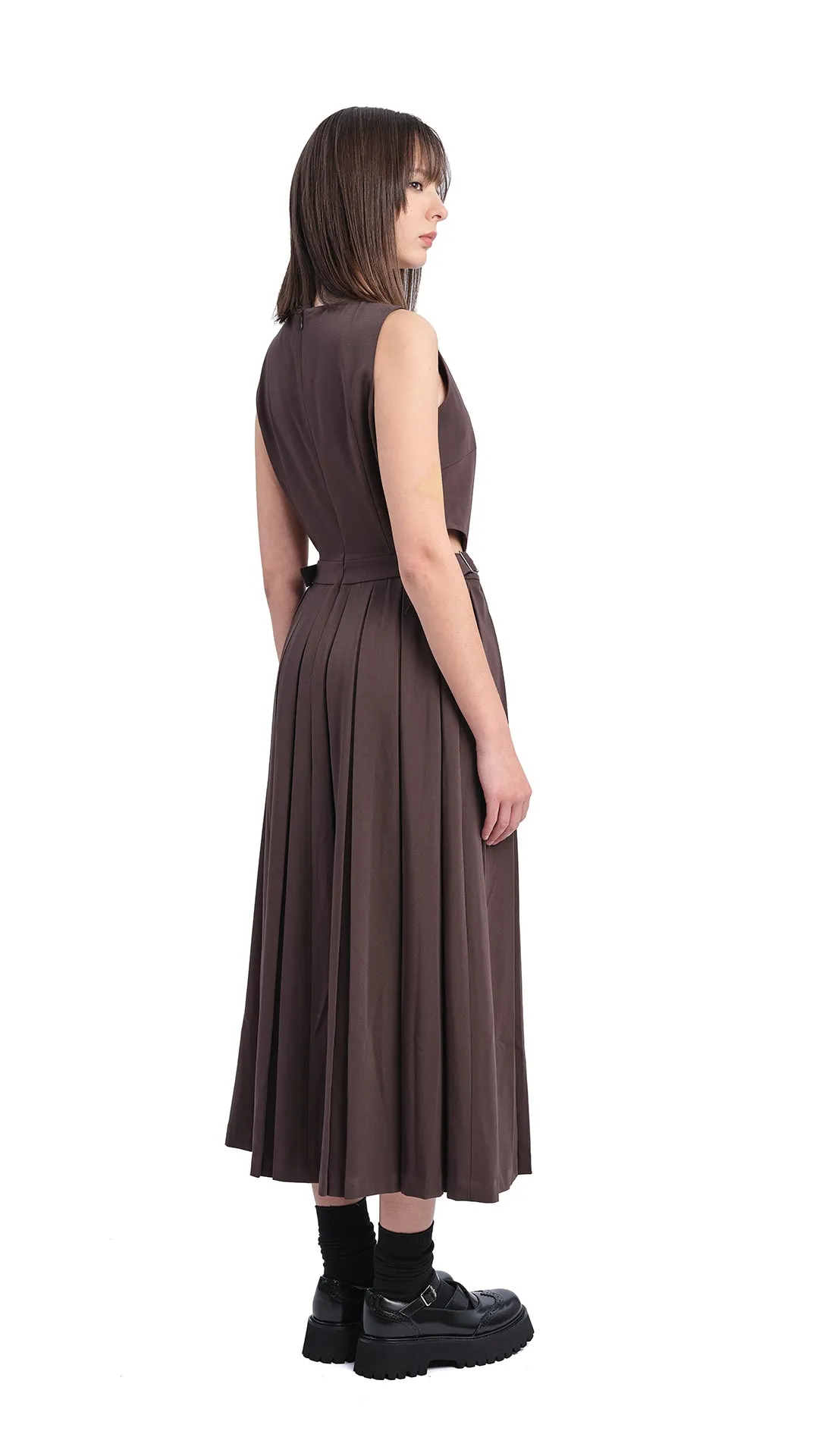 Pleated Cut-out Dress WeightlessLayeringPiece