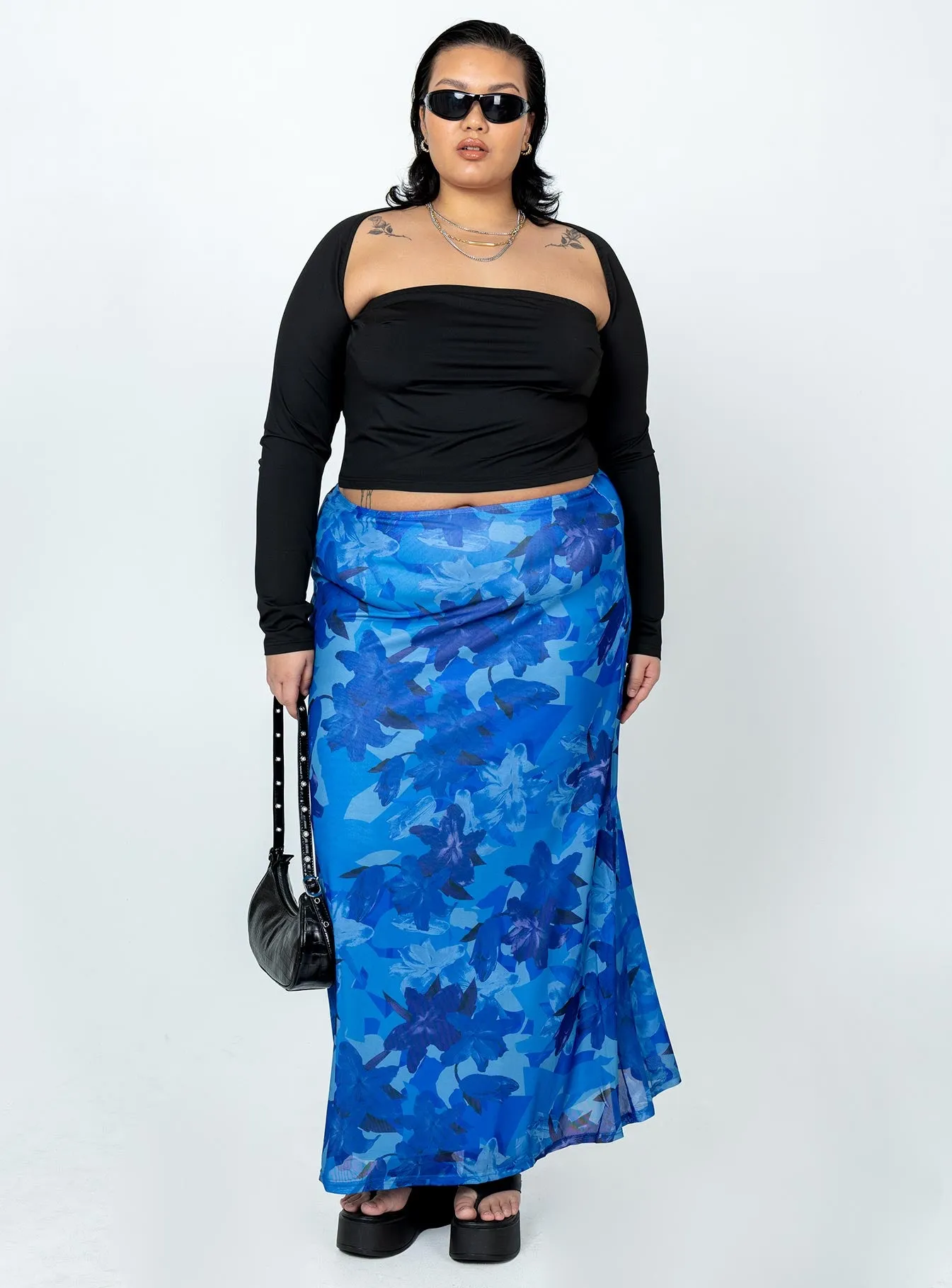 Organic Cotton Blend Reverseble Design Deandra Top Black Curve