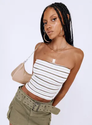 Devall Strapless Top Cream / Multi UltraSoftLining DoubleLayeredFabric
