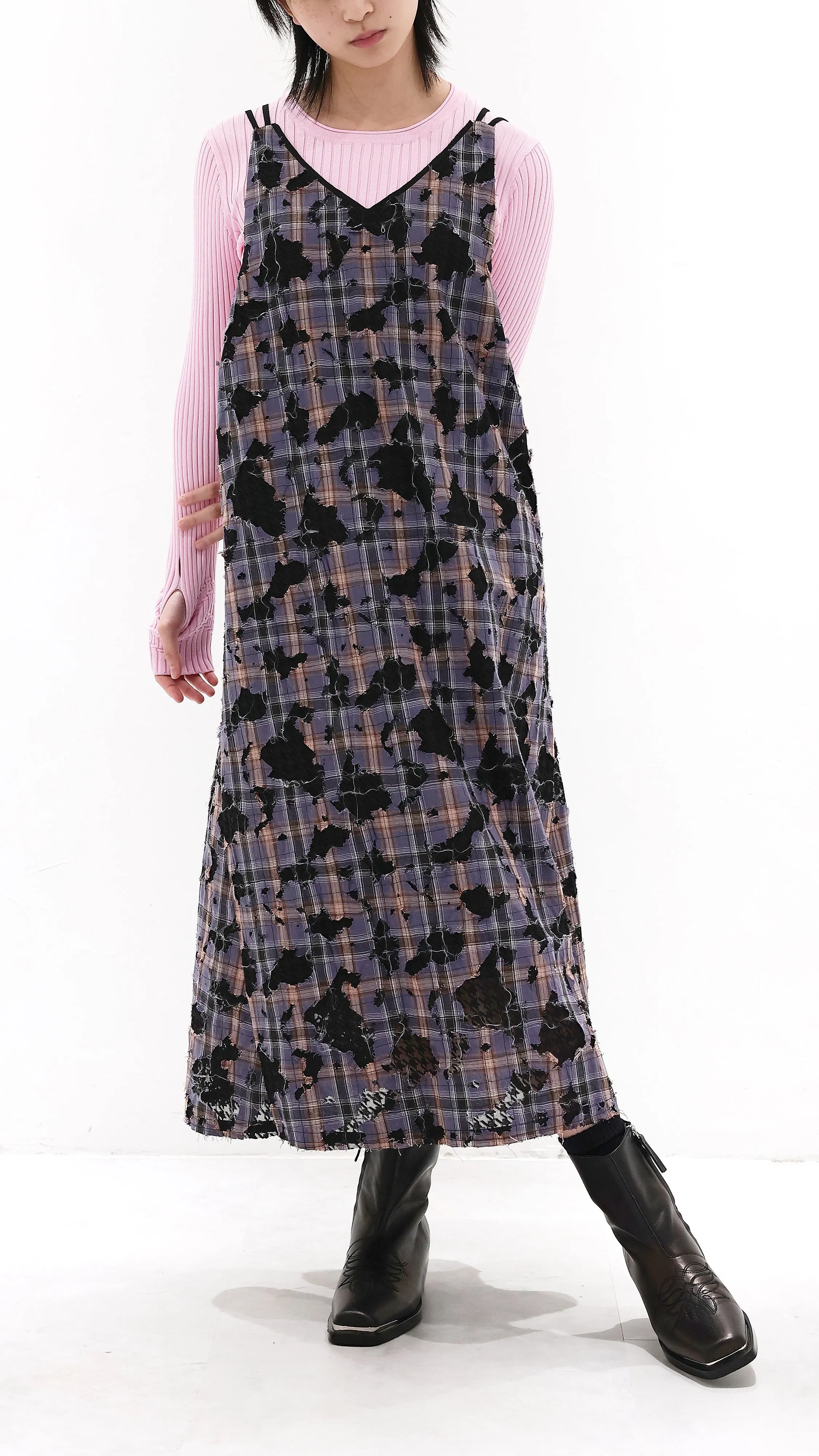 Soft Inner Lining Patchwork Lace Cami Dress
