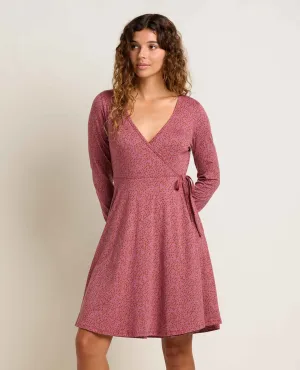 SlipResistantHem Freesia Long Sleeve Wrap Dress