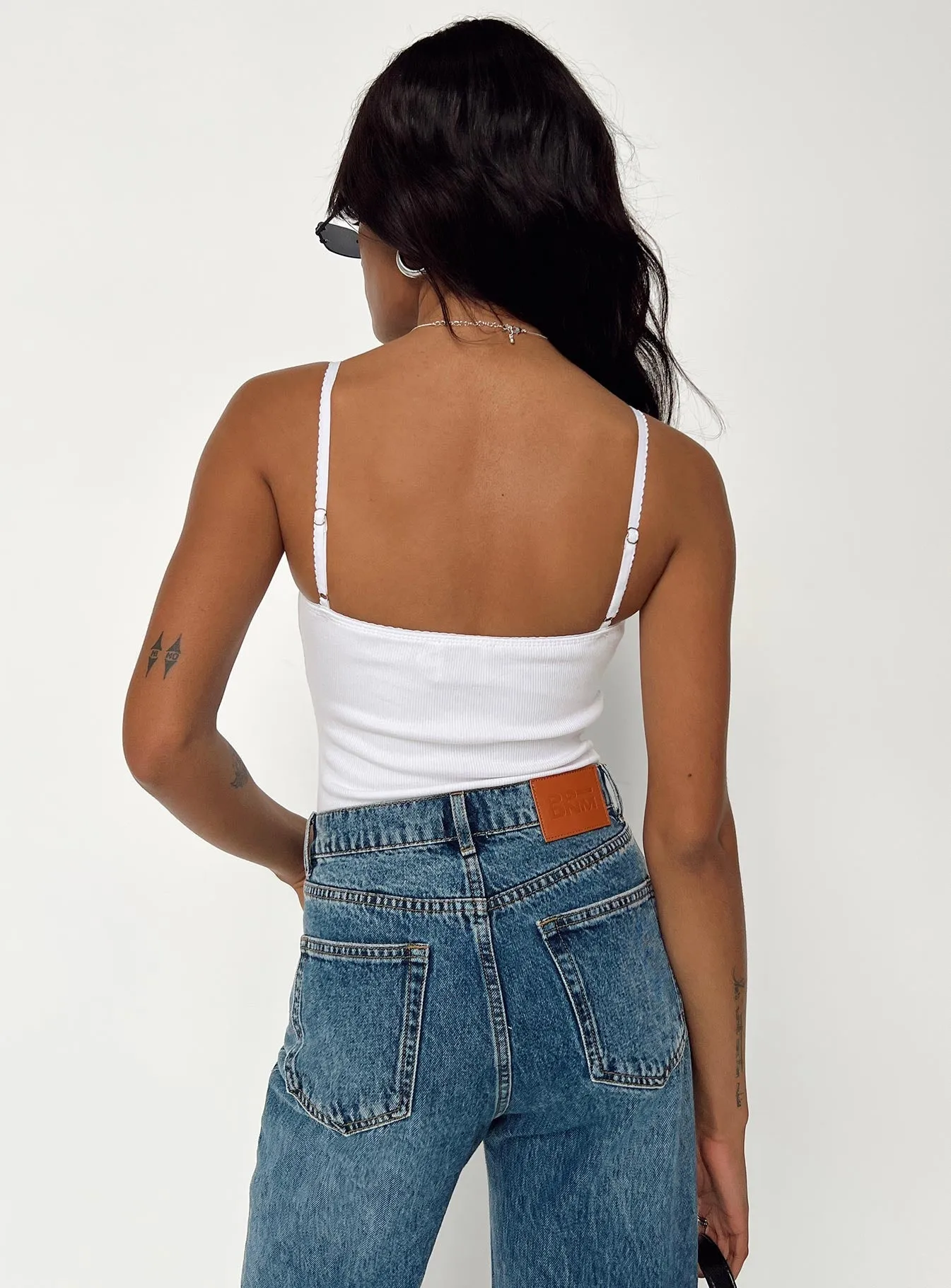 Cressa Bodysuit White Fine Casual Casual Elegant